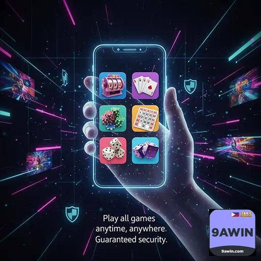Mobile player enjoying secure bonuses at 9awin casino